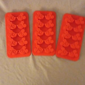 3 Micky Mouse silicone molds for candy, cookie, and soap.